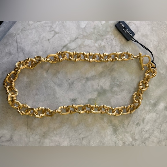 Karine Sultan Classic Chain Link Toggle Necklace 20” SO CLASSIC Goldtone NWT - Picture 7 of 11